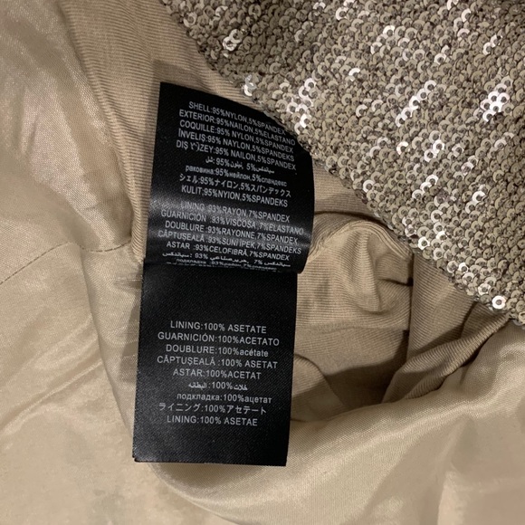 NWT Bebe Imagine Sequin Dress Ruffle Gold Chrome - Picture 9 of 10